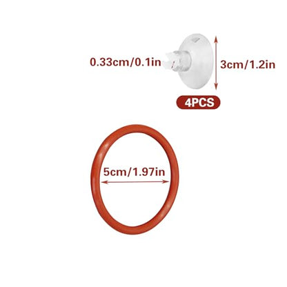 SnowTing 4 Pcs Upgraded Betta Fish Exercise Ring for Aquarium, Soft Silicone Training Loop with Suction Cup, Betta Fish Feeder Ring and Enrichment Toy, ID 2''/50 mm (Red, Green, White, Black)