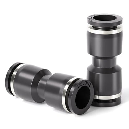 TAILONZ PNEUMATIC Black Straight 1/4 inch Tube OD Push to Connect Tube Fittings Push Lock PU-1/4 (Pack of 10) - color: Black-Straight, size: 1/4"OD 10PCS