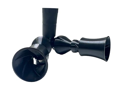 Random Flow Generator Nozzles Compatible with Fluval FX2, FX4, FX6, TPU Upgrade Accessory, Black, Set of 2 with Adapters