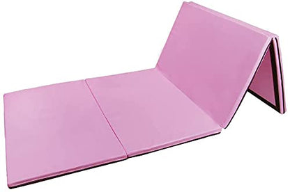 Polar Aurora 4'x8'x2 Thick Folding Gymnastics Exercise Mat Aerobics Stretching Yoga Mats - color: Pink