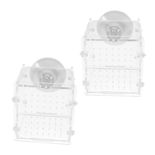 Toddmomy 2pcs Acrylic Fish Breeding Box Isolation Box Fish Separator for Aquarium Hatchery Incubator with Suction Cup for Shrimp Clownfish Guppy