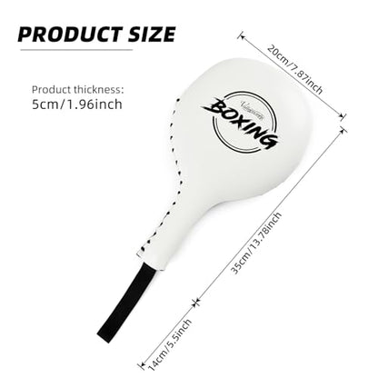 2 Pack Boxing Target Paddles for Taekwondo,MMA,Martial Arts | Kickboxing Striking Target Pads,Punching Kick Pads,Training Paddles - color: White