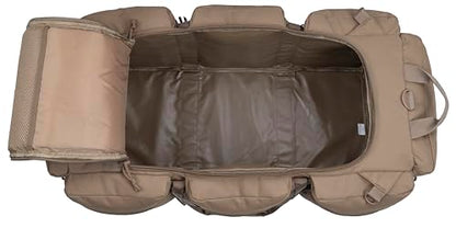 100L Large Military Duffle Bag Deployment Duffel Bag Sports Equipment Travel Luggage Bag with Detachable Backpack Straps… - color: AT Camo