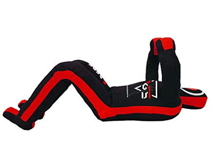 PGS MMA Brazilian JIU Jitsu Wrestling Dummy for Grappling Submission Mixed Martial Arts MMA Training Punching Throwing Boxing Bag Karate Judo Self Defense UNFILLED - color: Black Red, size: 5FT (59 Inches)