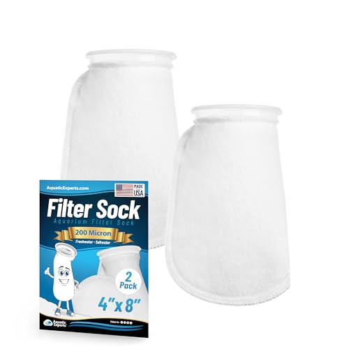Aquatic Experts Felt Filter Socks – 4 Inch Ring Style, 200 Micron Aquarium Filter Sock for Sumps & Aquariums (4" x 8", 2 Pack) - size: 2 pack