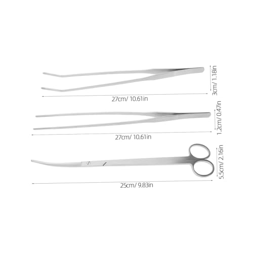 GALPADA 4sets Aquarium Grass Trimmer Stainless Steel Tweezers Scissors for Aquascaping Fish Tank Maintenance Kit