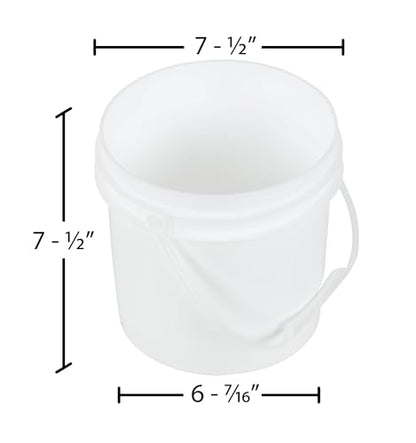 Vestil PAIL-1-PWP High Density Polyethylene Open Head Pail with Plastic Handle 7-1/2 in. x 7-1/2 in. x 7-1/2 in. 1 Gallon White