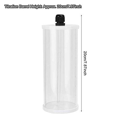 Dosing Container, 0.8L Acrylic Titration Bucket with Scale Transparent Tube and Ca Mg KH Labels for Aquarium Additives and Dosing Pump Systems