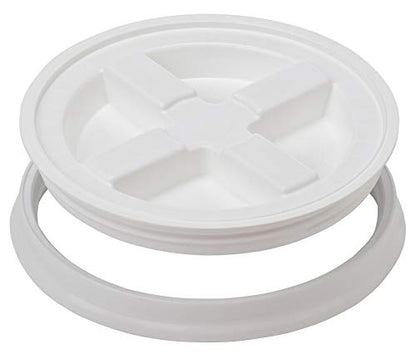 3.5 Gallon Green Food Grade BPA Free Made in USA Bucket Pail Container with White AirTight Screw on Lid (Pack of 2 Sets)