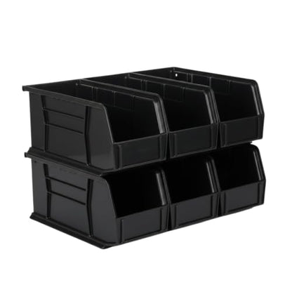 HE HUDSON EXCHANGE 11" x 5.5" x 5" (6 Pack) Plastic Stackable Storage Bin, Black - color: Black, size: 6 Pack