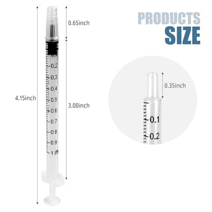 5 PCS 1ml with Cover, Plastic Syringe Small Syringe, Non-Hypodermic Syringes with Cover, with scale for Scientific Labsfor Scientific Labs, Measuring, Feeding Pets (1ml) - size: 1ml
