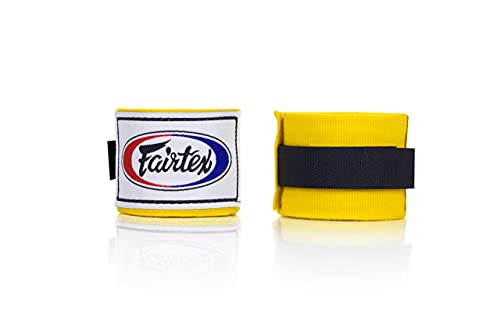 Fairtex HW2 Elastic Cotton Handwraps, 120' and 180" Full Length Hand Wraps-Many Colors - color: Yellow, size: 180"