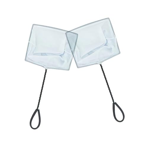 CNZ 10"" Aquarium Fish Net with Long Handle, 2-Pack, Black