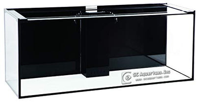 Empire USA - 150 Gallon Starfire Glass Aquarium 60x24x24 Inch, 12mm Eurobraced Fish Tank with Built-in Overflow Box, Rimless Low Iron Glass Aquarium for Freshwater & Saltwater Aquascaping