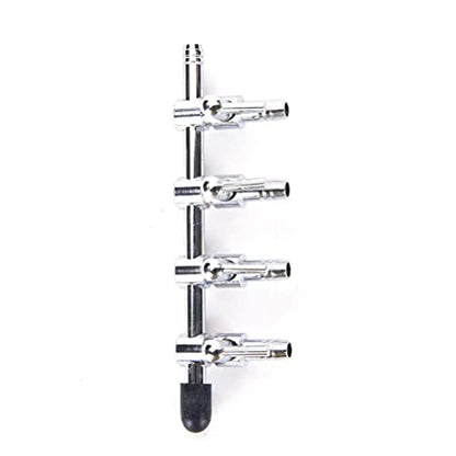 JJLFresheners 4-Way Air Flow Control Lever Valve with Airline Tubing Connector for Aquarium (2 Pcs, Silver, White)