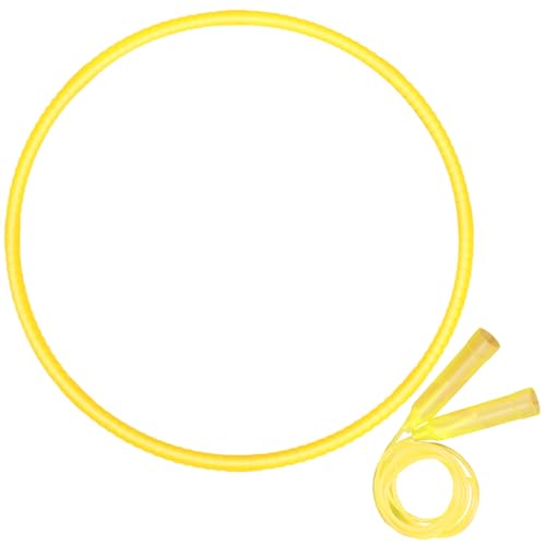 Poen 2 Pcs Detachable 23" Hoop and 7.3 Ft Jump Rope Set - color: Yellow