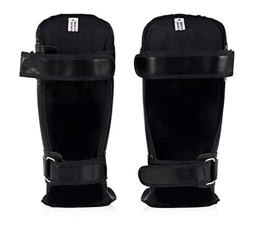 Fairtex SP3 Lightweight Shin Guards, Muay Thai MMA Avoid Shin Splints Gear - color: Black, size: Large