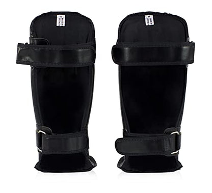Fairtex SP3 Lightweight Shin Guards, Muay Thai MMA Avoid Shin Splints Gear - color: Black, size: Large
