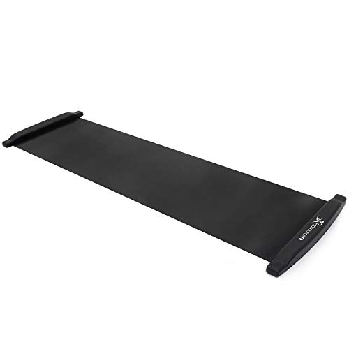 ProsourceFit Slide Board Mat for Exercise 6’ with End Stops, Booties & Carrying Bag for Low-Impact Indoor Home Workouts and Sports Training