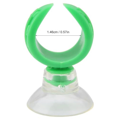 4 Pcs Green Aquarium Airline Tube Holders – Leaf Design Suction Cup Clips for 18-24mm Tubing, Adjustable Fish Tank Air Tube Clamps(S: 1.46cm)