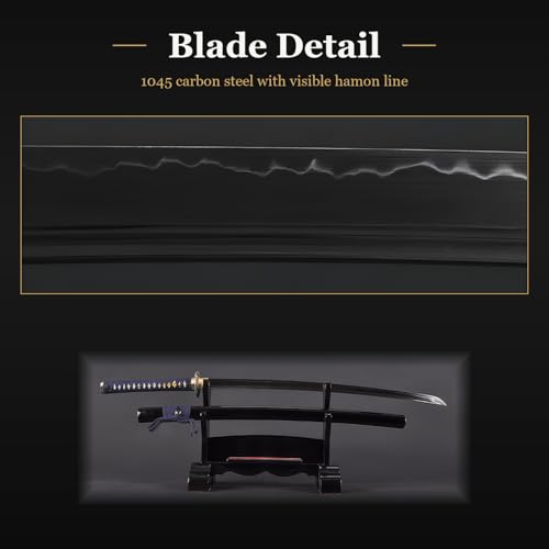 Hand Forged 1045 Heat-Tempered Katana, Full Tang Sword - color: Dragon Tsuba