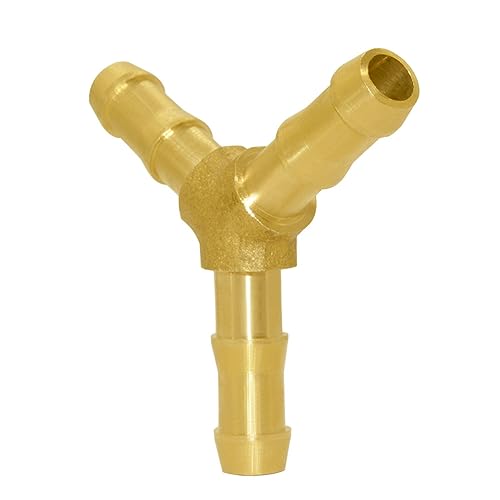 Hose Barb Fitting 5/16" Barbed Fitting 3 Way Y Shaped Union Brass Fitting - size: 5/16" (Double Barb)
