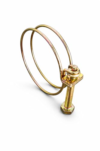 Double Wire Band Style 3 7/8” – 4 1/8” (98-105 mm) Diameter x 5/8” Wide, Adjustable Screw-Style, Hose Clamps, Hex/Phillips Head Screw, Includes 4 Clamps, by Tech Team - size: 3 7/8” – 4 1/8” (98 - 105 mm) diameter