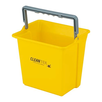 Restaurantware-Clean Tek Professional 6 Quart Cleaning Bucket, 1 Utility Pail with Handle - Heavy-Duty, Portable, Yellow Plastic Washing Pail, Perfect for Household, Outdoor, Car Wash and More