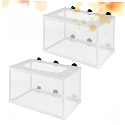 BESPORTBLE 2pcs Fish Net Fry Hatchery Incubator with Cups for Aquarium Isolation Box for Breeding Fish Increases Survival Rate