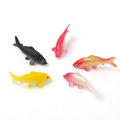 20 Pcs Mini Koi Fish Plastic Animals Goldfish Ornament Supplies for Fish Tank DIY Decorations Gifts