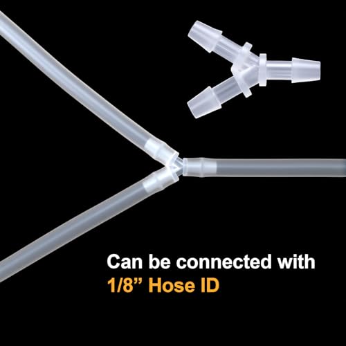 4 Pcs Plastic Hose Splitter, Y Shaped 3 Way Plastic Tubing Joint Splicer for Oxygen Tubing Pipe Household Fuel Gas Liquid Air (1/8") - size: 1/8" (4 Pcs)