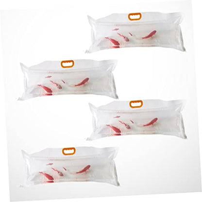4pcs Oxygen Filling Live Fish Packing Bags Sturdy Seafood Carry-out Pouches for Fresh Fish and Shrimp Heavy-duty Plastic Bags for Supermarket and Home Use