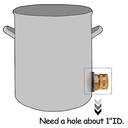 Brass Bulkhead Fitting 1/2" Female x 3/4" GHT Male with Plug, 2PCS | Fit for 1" ID Hole to Install Include 3/4" GHT Female End Caps Garden Hose Water Tank Connector Compression Bulkhead Fittings - size: 2 Set, style: with End Caps