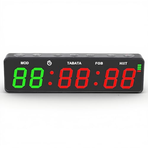 Portable Gym Timer Clock Magnetic Rechargeable Workout Interval Fitness Digital Timer with Stopwatch for Home Garage Boxing