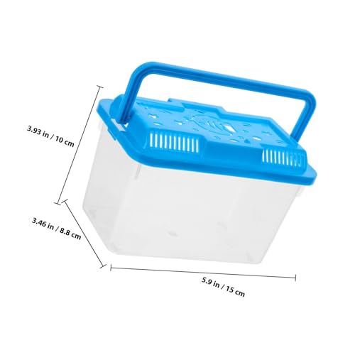 Portable Plastic Aquarium Tank with Blue Turtle Pattern, Medium-Sized Handheld Fish Breeder Box Suitable for Betta Fish, Turtles, and Small Reptiles Transport