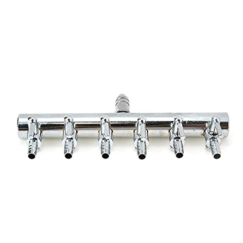 Air Flow Splitter Aquarium Stainless Steel 6 Ways Lever Control Valve