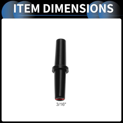 Plastic Hose Barb Fittings, 3/16" Stright Barb Connector Plastic Black, 10 Pcs - style: Straight