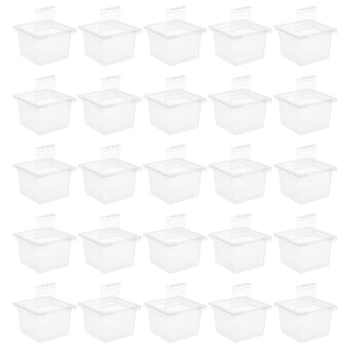 Transparent Reptile Breeding Boxes 2.67X2.16X1.77In Small Feeding Cage Tank for Snakes Lizards Geckos and Insects with Secure Lid for Safe Habitat