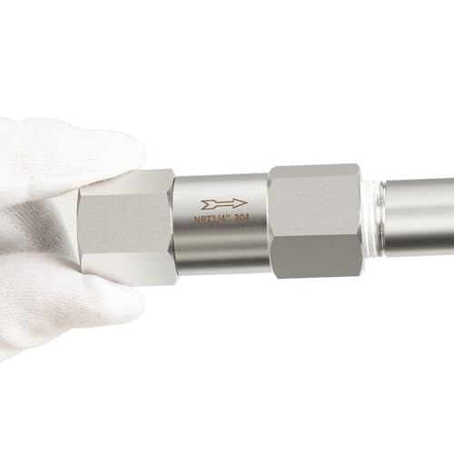 ChillWaves 304 Stainless Steel In-Line Split Check Valve 1/4" NPT Female Thread, One-Way Non-return Check Valve for Backflow Prevention(1-PACK) - size: 1/4" FNPT, style: Split Check Valve