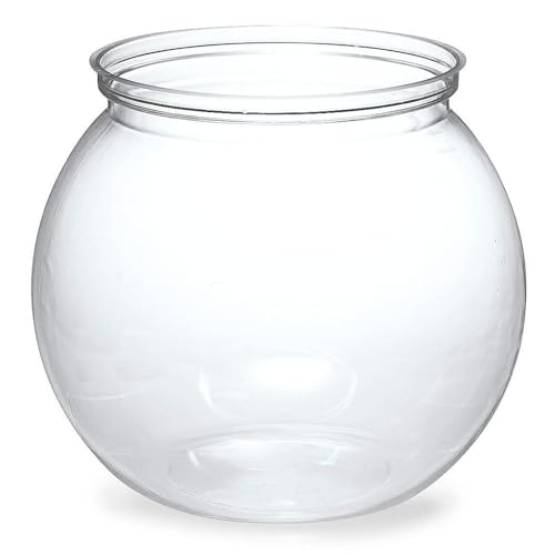 Fun Express Clear Plastic Fish Bowl - Versatile Party Decor for Birthday Parties Events & Creative Displays - Perfect for Centerpieces Favors & Themed Decorations - 1 Piece