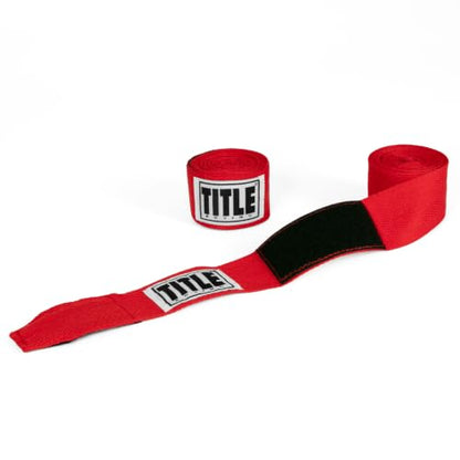 TITLE Boxing Traditional Weave Hand Wraps (Single Pair) - color: Red