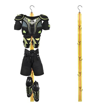 Hockey Hanger Portable Hanging Dryig Rack Hockey Gifts for Home and Outdoor Using in Ice Hockey Skating Football Camping Fishing 5 Hooks (Yellow) - color: Yellow