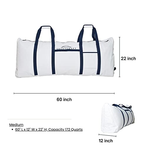 Savvycraft Waterproof Leakproof Insulated Fish Kill Bag, Heavy Duty Soft Fish Storage Bag with Easy Grip Handles, White 60" L x 12" W x 22" H - style: Flat Bottom: 60"l X 12"w X 22"h