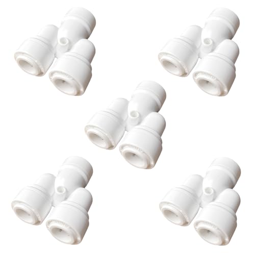 RO Fittings Y Type 3/8 inch Tubing OD Use Two Way Water Line Splitter Quick Connect Tube Fittings Push to Connect Plastic Connectors for Water Filtration System(Pack of 5) - style: 3/8 inch Y connect(5)