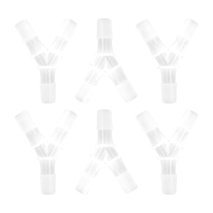 6Pcs 1/2" Hose Barb Fitting Equal Barbed, Transparent Y Shaped 3 Way Plastic Joint Splicer Mender Adapter Union for Air Line Tubing Pipe - size: 0.5 Inch