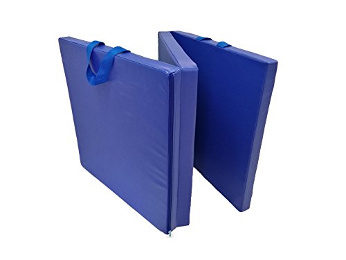 FixtureDisplays® Blue 6' Exercise Tri-Fold Gym Mat for Gymnastics, Aerobics, Yoga, Martial Arts, Crawling, Dance 16957-BLUE-NF