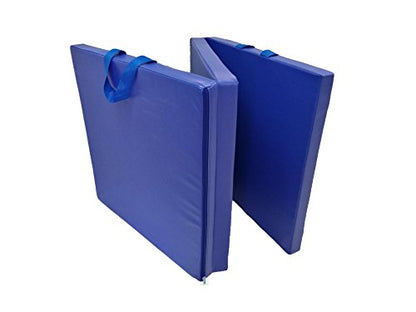 FixtureDisplays® Blue 6' Exercise Tri-Fold Gym Mat for Gymnastics, Aerobics, Yoga, Martial Arts, Crawling, Dance 16957-BLUE-NF
