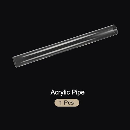 18" Clear Plastic Rigid Pipe 41mm ID x 45mm OD (1 5/8" ID x 1 3/4" OD) Acrylic Round Tubing, [for Plumbing,Hydraulics,Pneumatics,Aquarium] - size: 1 5/8" x 1 3/4"