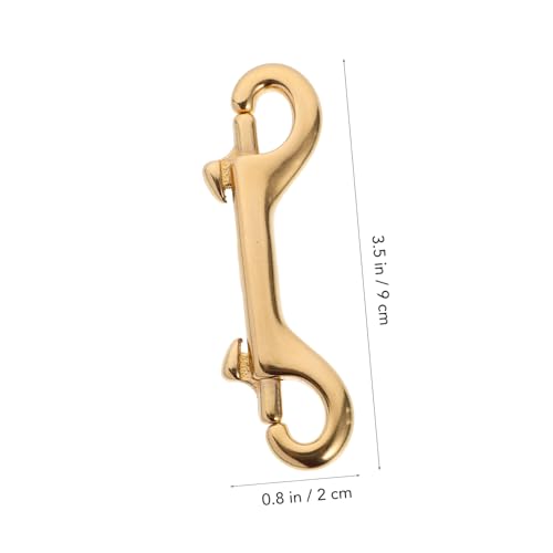 Brass Double End Snap Hooks 4 Pcs Oval for Straps and Belting - size: 4pcs