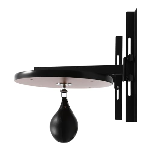Speed Bag Platform, 24 Inch Wooden Swiveling Boxing Training Speed Bag Platform with Adjustable Height Wall Mount Professional Fitness Ball Boxing Reaction Training Kit for Home Fitness